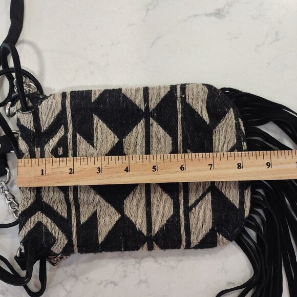 American Eagle Out Bag S Crossbody Boho Aztec Leather Canvas Festival Western - Picture 10 of 16